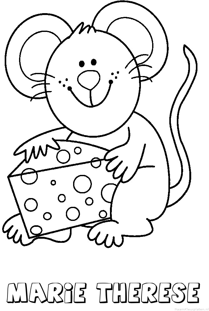 Marie therese muis kaas kleurplaat